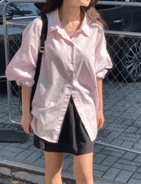 뉴미니 오버핏 무지 셔츠 (4color)
